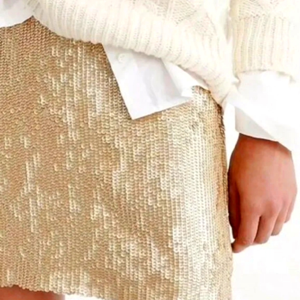 J.Crew Gold Sequined Mini Dress Size 6P